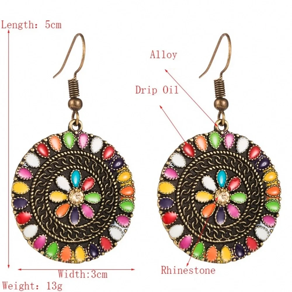 Any 2/$20! Bronze Boho Multi-Color Dangle Earrings - Picture 5 of 8